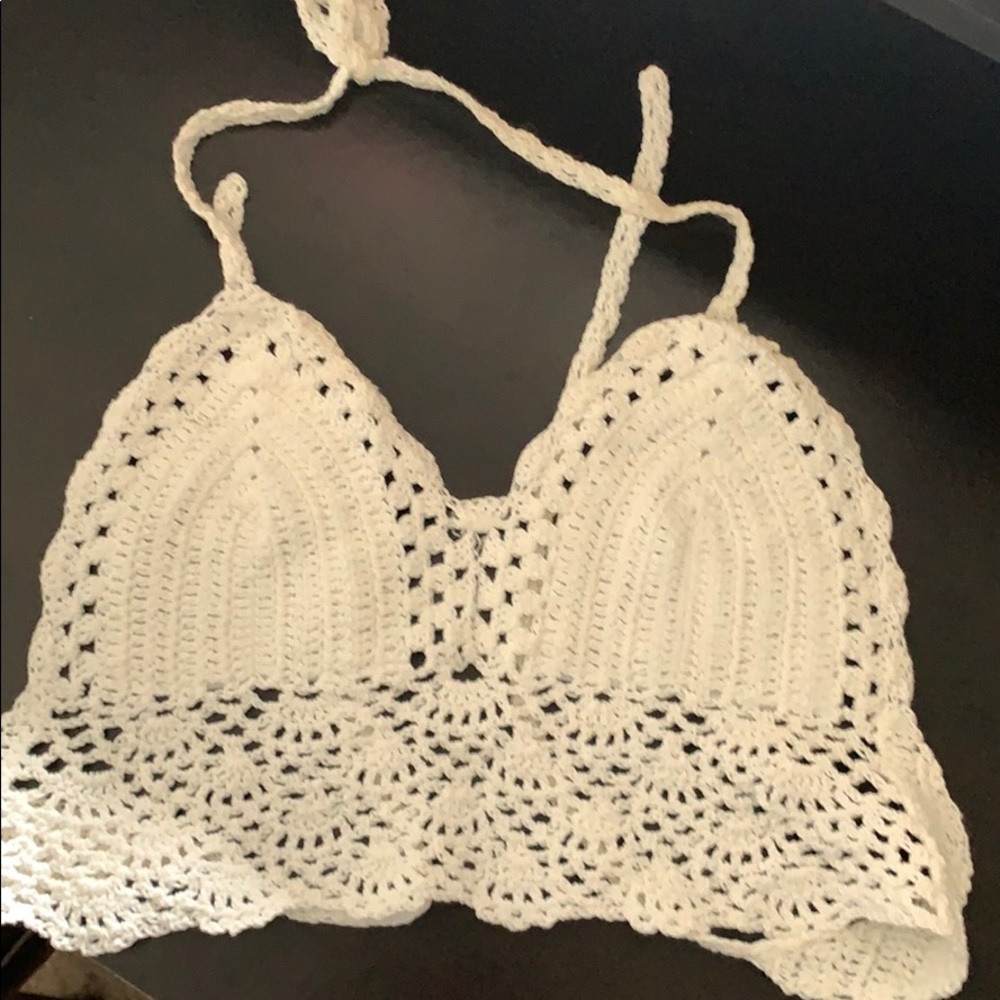 white halter crop top, never been worn